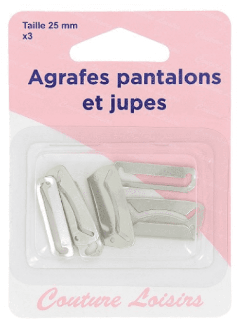 Agrafes pantalons & jupes nickel 25mm