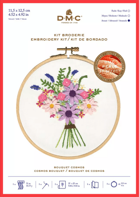 kit broderie bouquet cosmos TB156