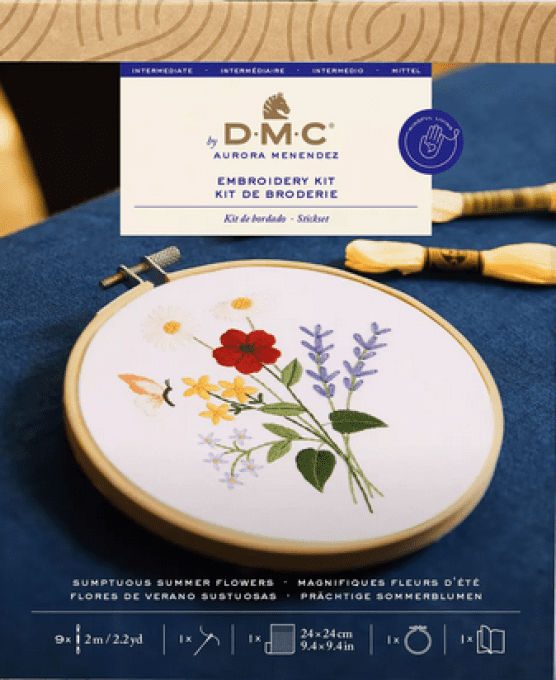 kit broderie somptueuses fleurs d'été TB219