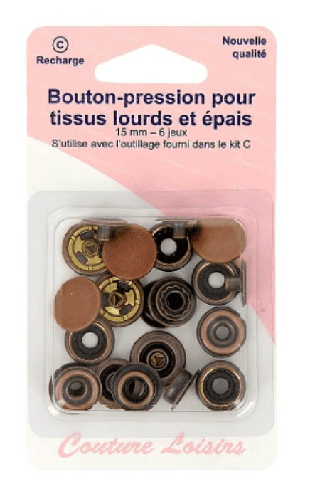 bouton pression pour tissu lourd et épais 