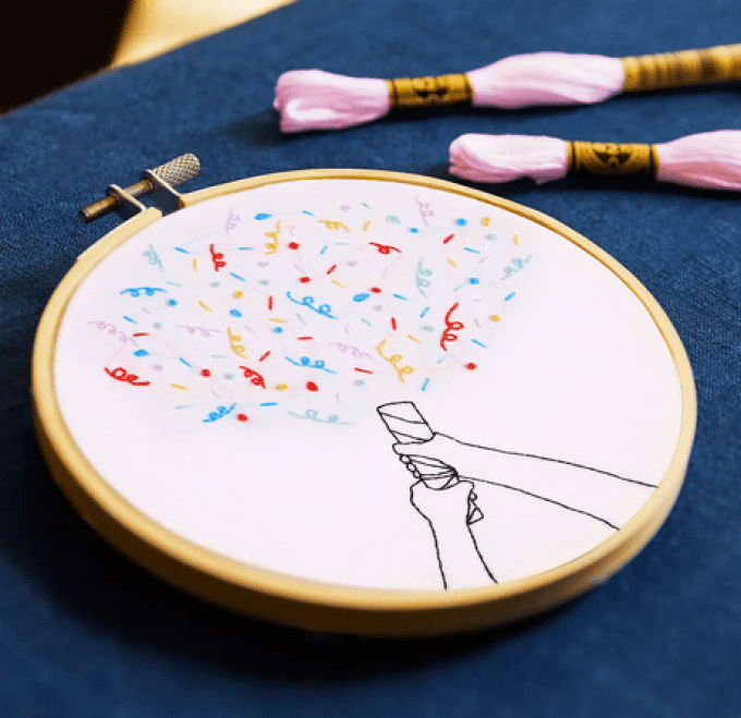 kit broderie célébration des confettis TB211