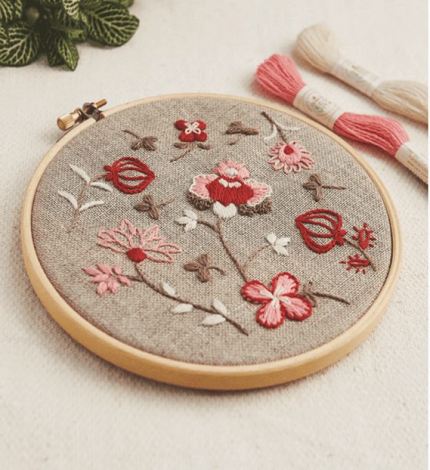 kit broderie indiennes fleurs TB228