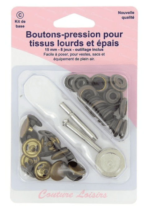 bouton pression tissu lopurd & épais  + outillage