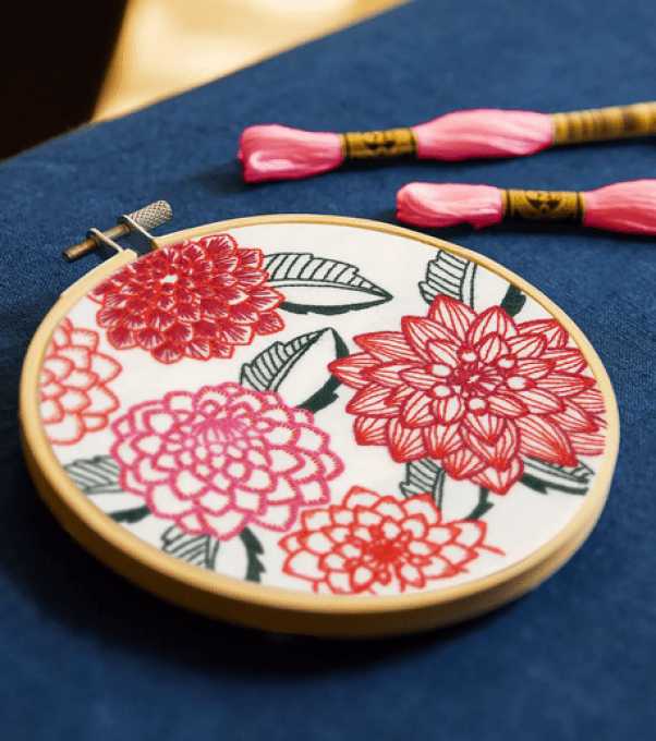 kit broderie dahlias TB198