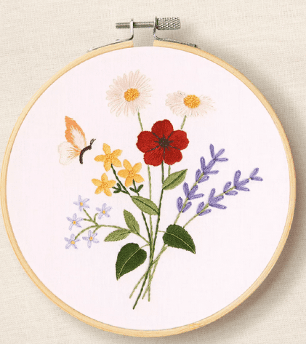 kit broderie somptueuses fleurs d'été TB219